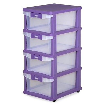 Nilkamal Chester 24  (Violet) Series Plastic 4 Drawer Cabinet